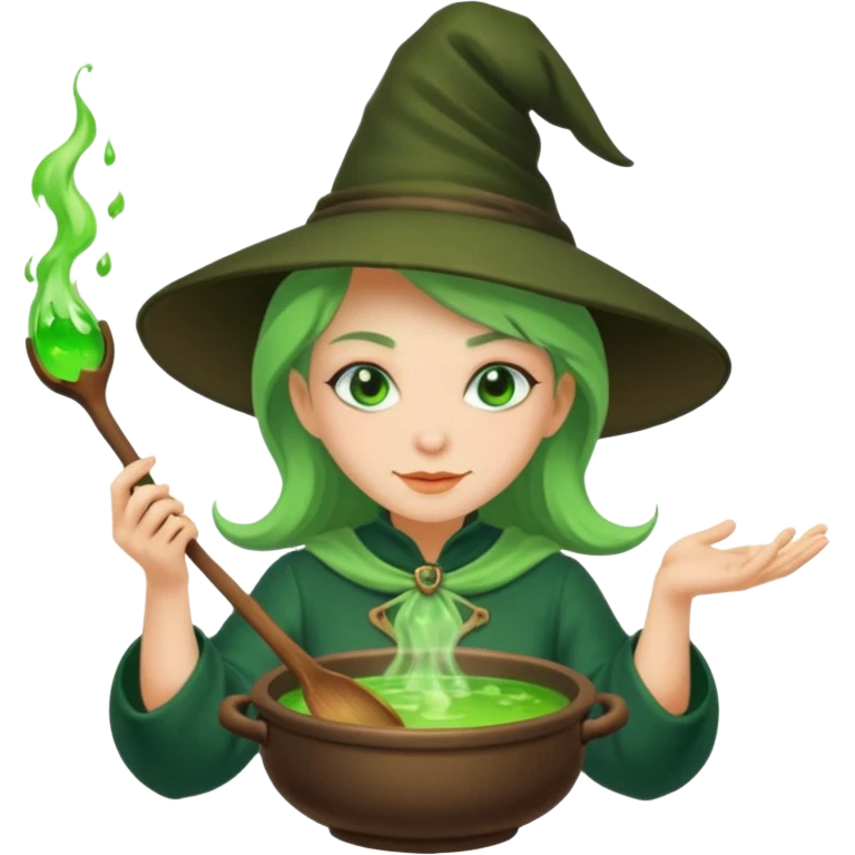 green witch cooking potion emoji