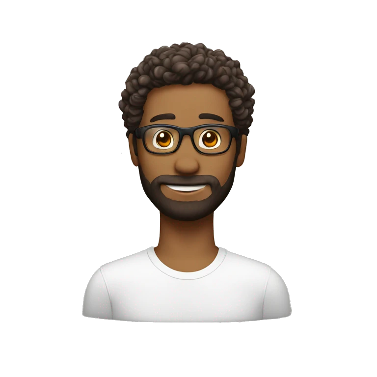 HOMBRE LENTES CABELLO RIZADO emoji