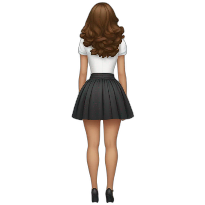 beauty-in-a-skirt and stockings rear view emoji