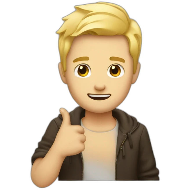 Middle finger blonde guy emoji