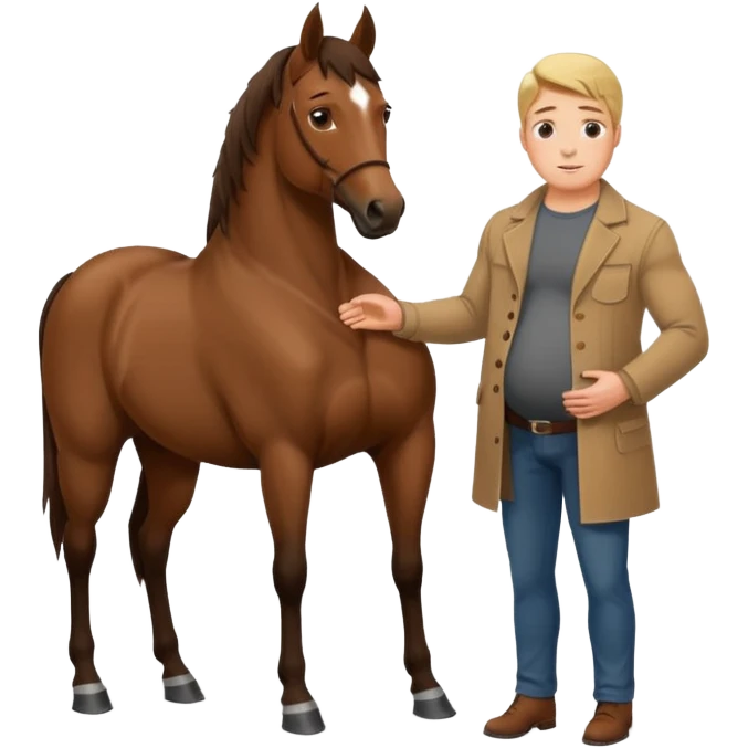 pregnant man body with horse emoji