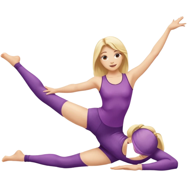 Blonde woman doing the traiditonal splits emoji