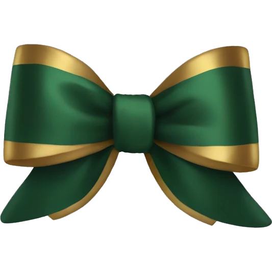 Forest green and dark gold bow emoji