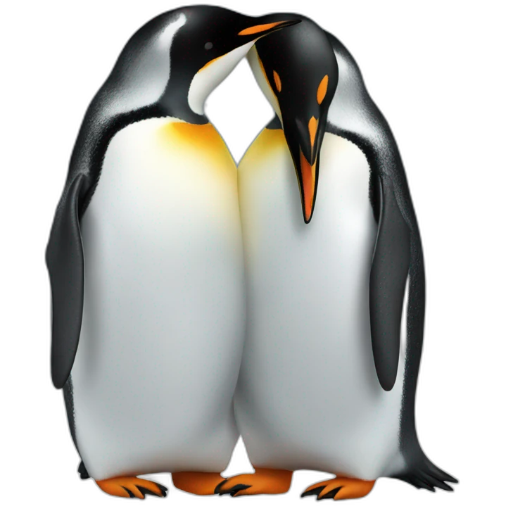 Penguin kissing emoji
