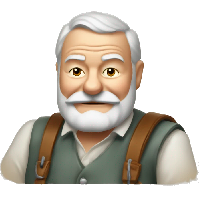 Ernest Hemingway with one thumbs up emoji