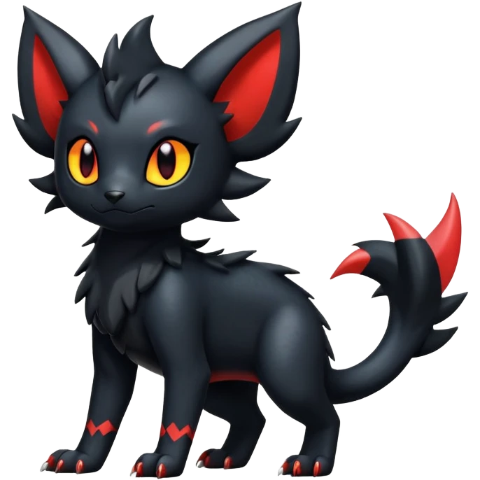 Dark Cute Shiny Edgy Litten-Salandit-Umbreon-Fakémon-hybrid-creature (full body)  emoji