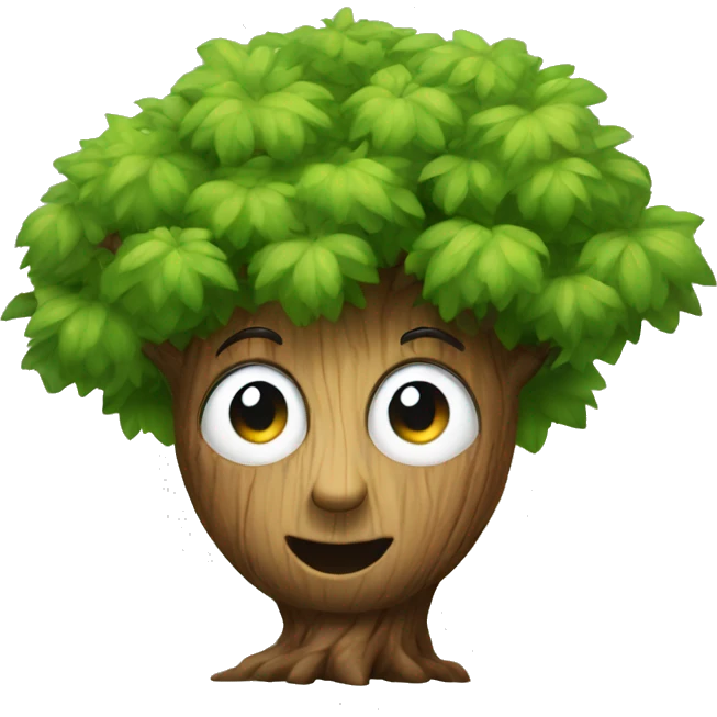 tree with face emoji