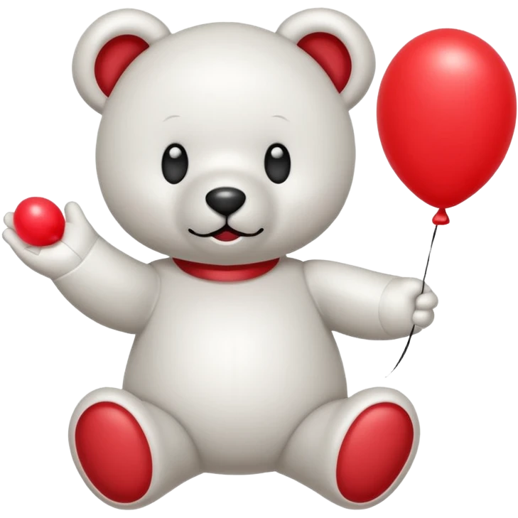 Niedliches gespenst in teddybärform mit einem luftballon in der hand emoji