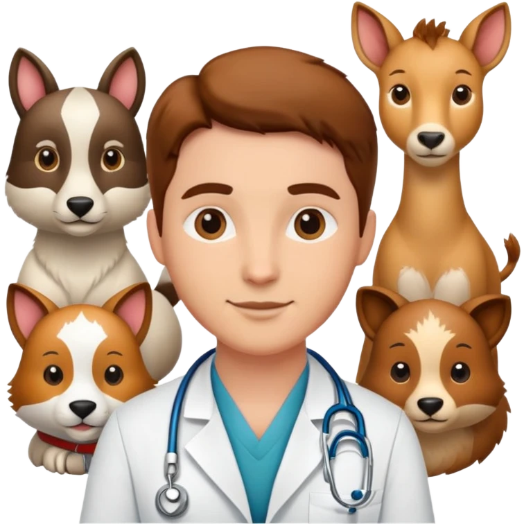 Veterinarian with animals emoji