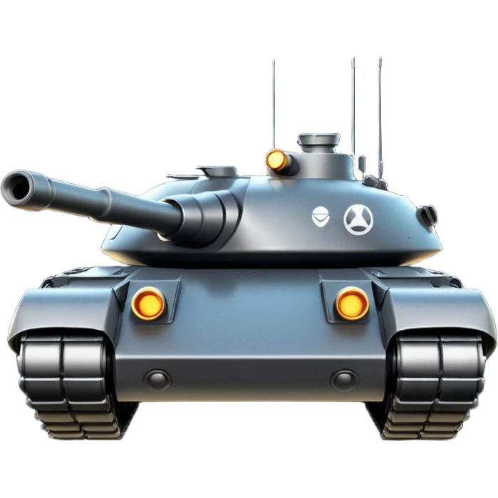 futuristic military tank 2025, clean and simple, rounded shapes, minimal details, apple style emoji emoji