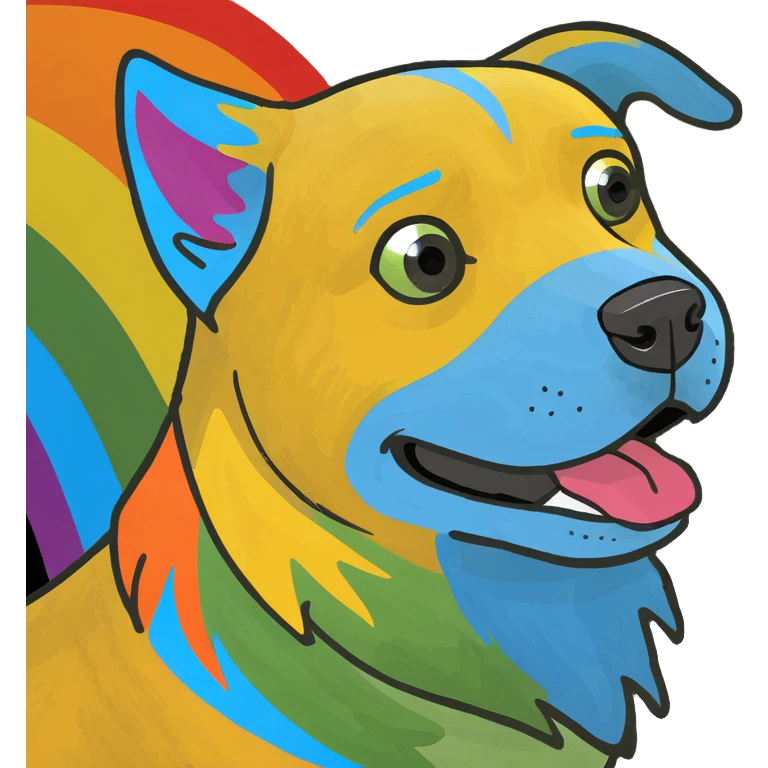 Rainbow dog emoji