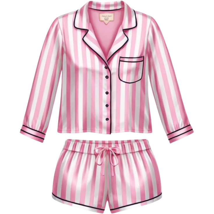 Striped pink and white silk Victoria’s Secret pajama set emoji