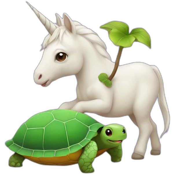 Licorne mange une tortue emoji