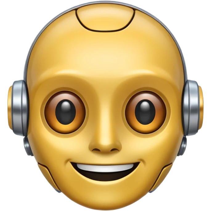 smiling robot head, AI emoji, apple style emoji