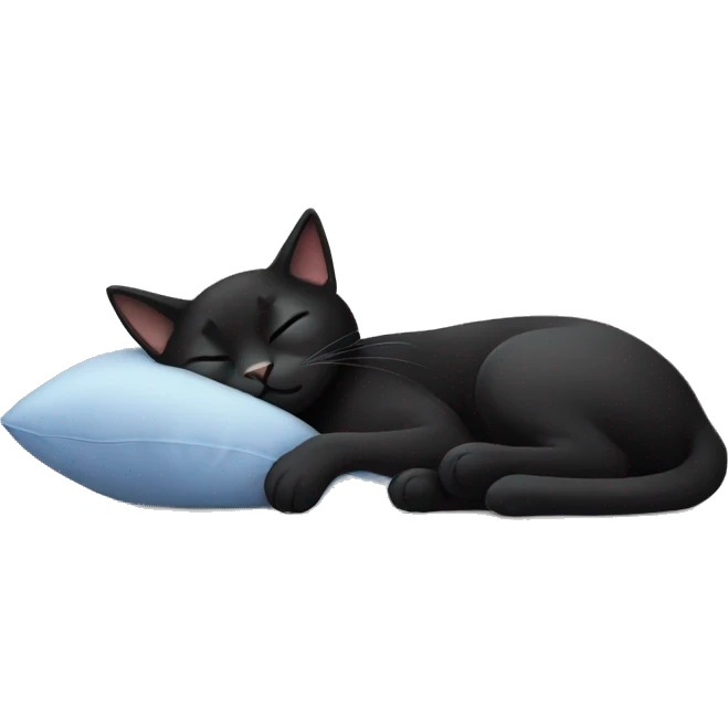 Black cat sleeping emoji
