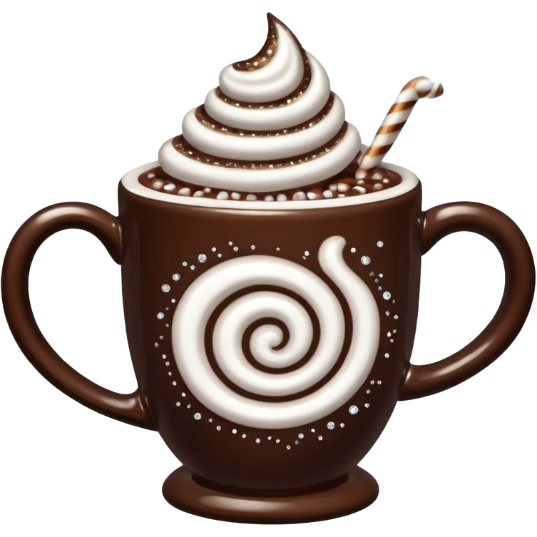 Hot cocoa in beautiful sparkly mug emoji
