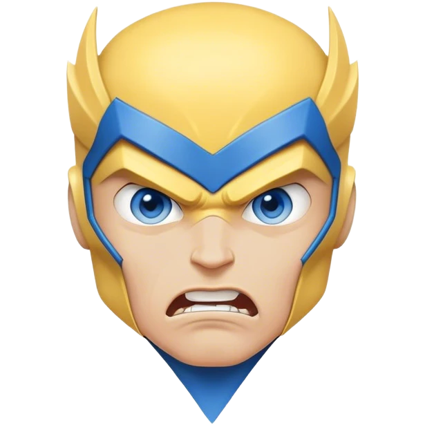 жовто-синій супер герой дуже злий emoji