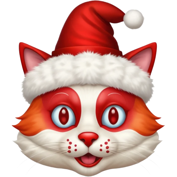 Cat clown with pointy hat, half body emoji