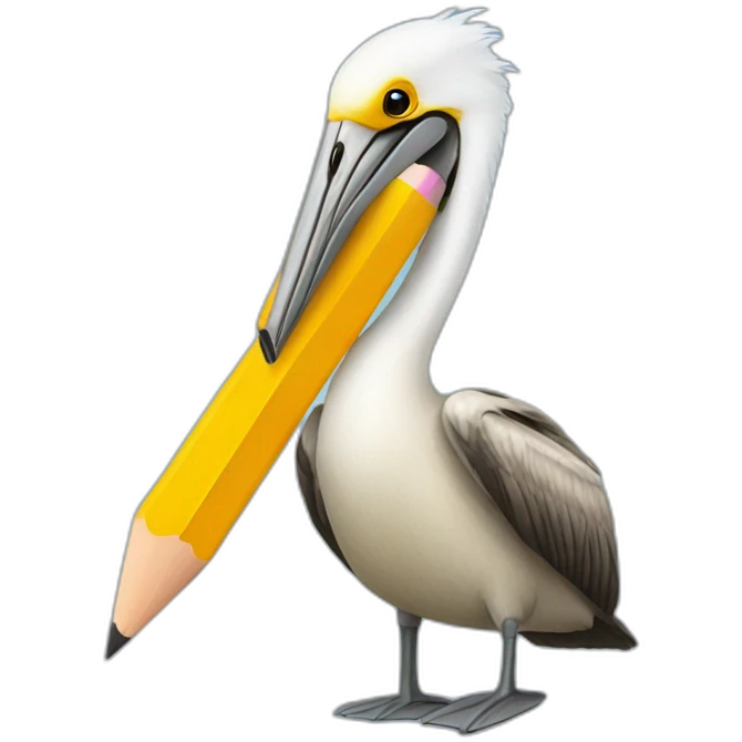 pelican and a pencil emoji