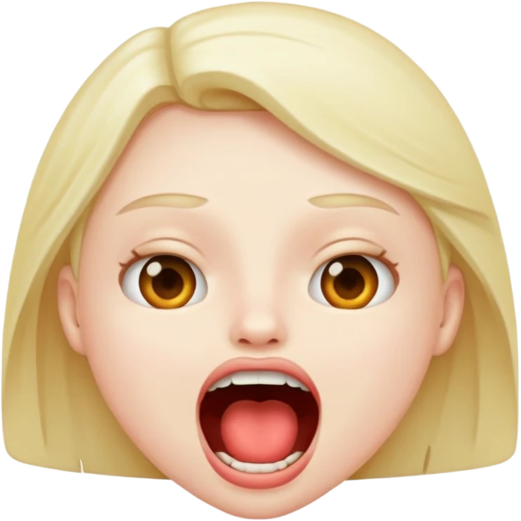 Point in open mouth emoji