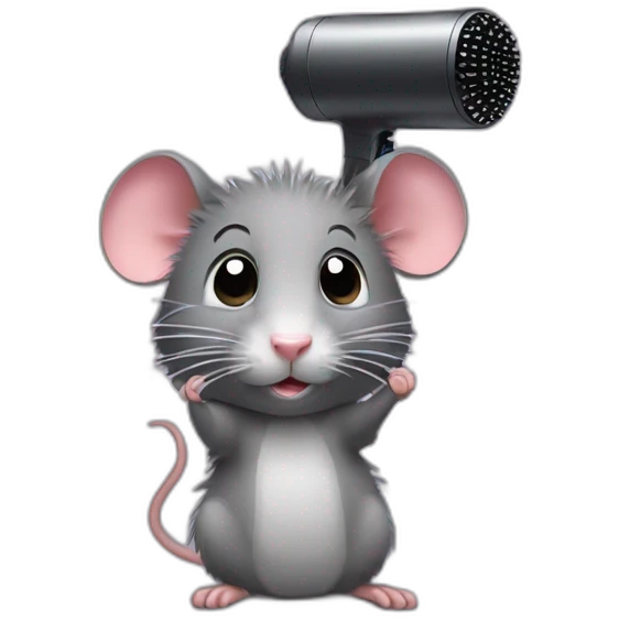 Rat with hair dryer emoji