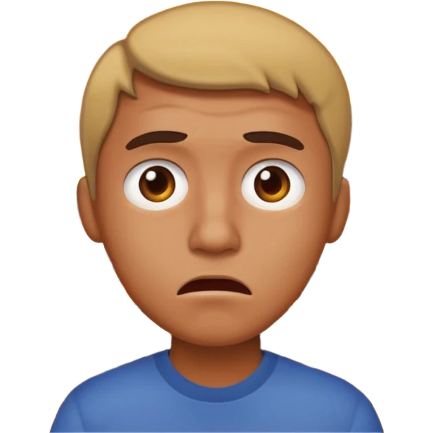 sad man standing with a house on fire behind him, man looking shocked, apple style emoji emoji