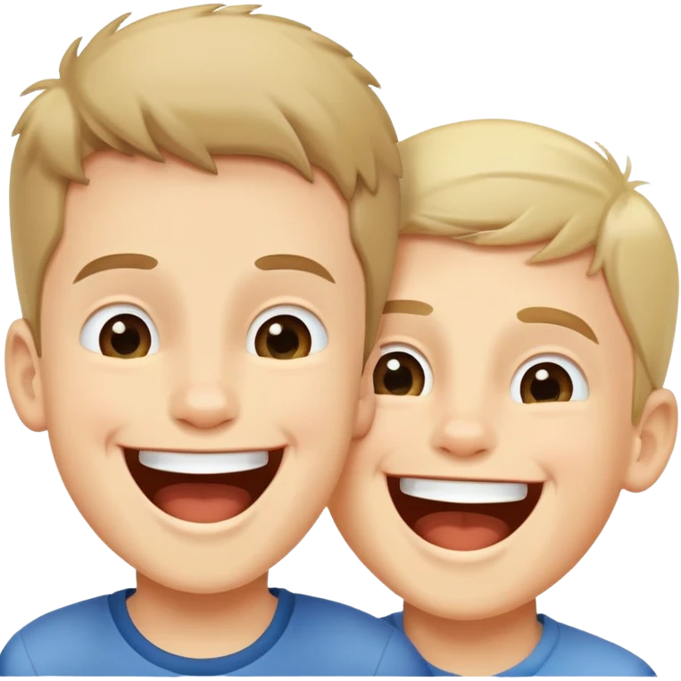 two boys laughing together emoji