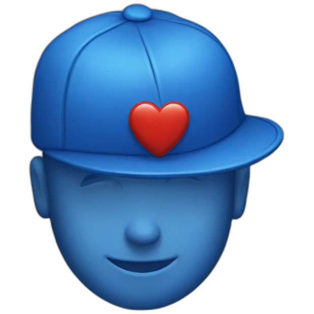 love sign, blue cap emoji