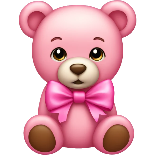 pink teddy bear with pink bow emoji