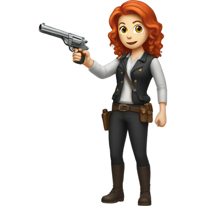 Redhead holding pistol emoji