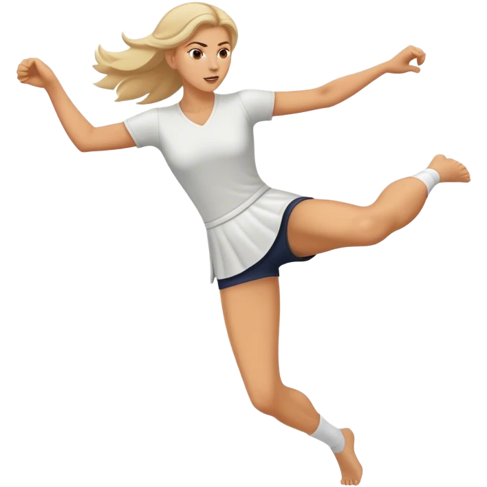 White women kick with her leg emoji