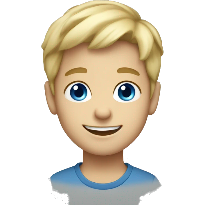 Blue eyed blond hair boy smiling emoji