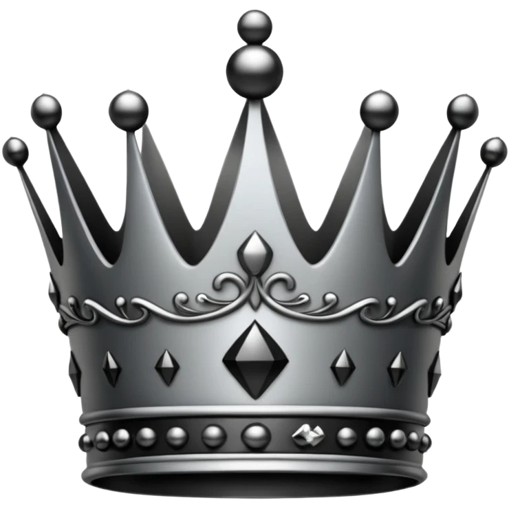 crownfull black and grey dark style emoji