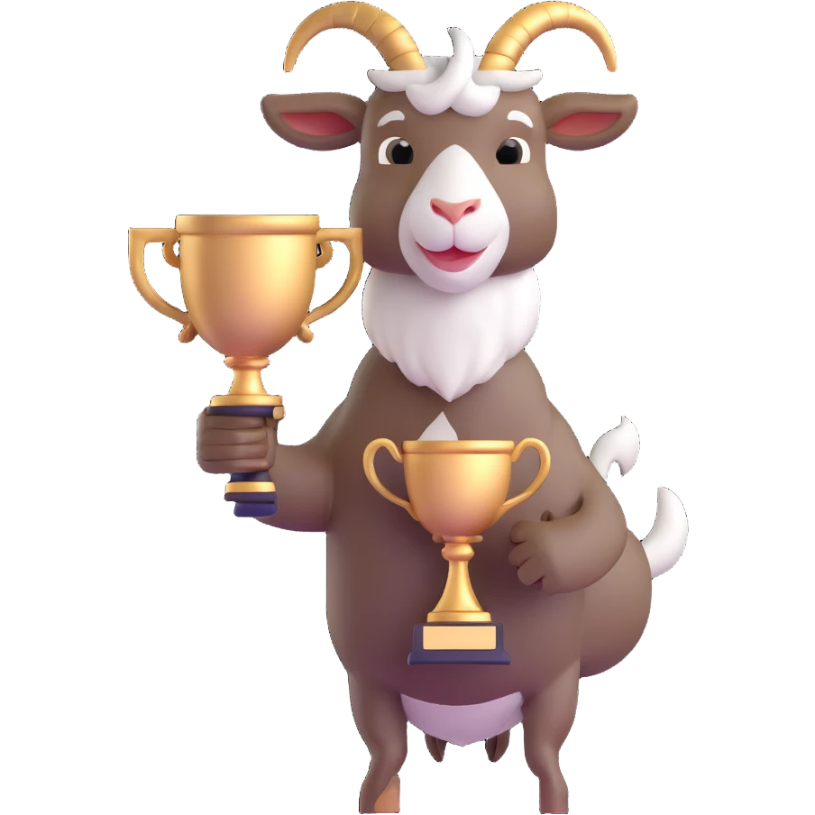 champion goat with trophy emoji