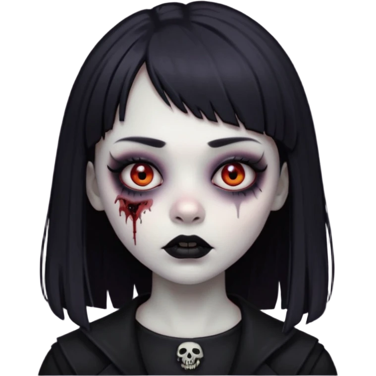 Faça uma zumbi com franja da subcultura gothc emoji