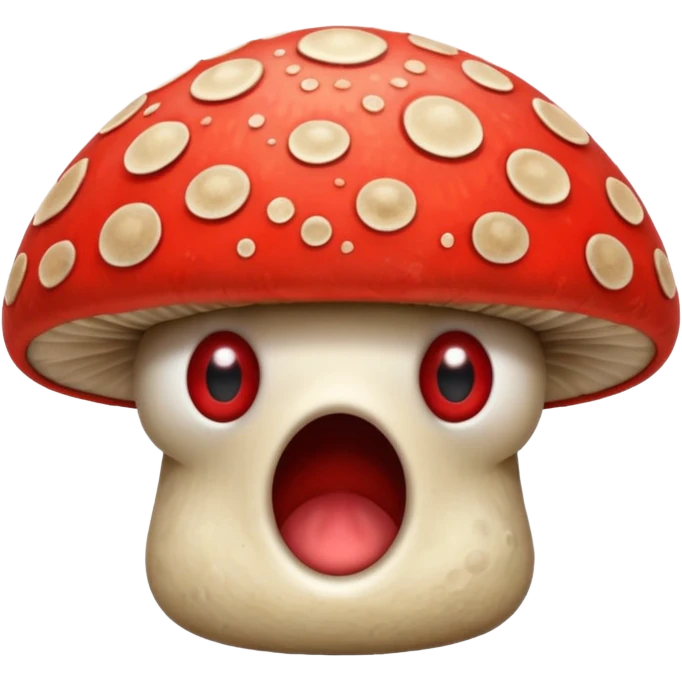 a rabid mushrooms with eyes emoji