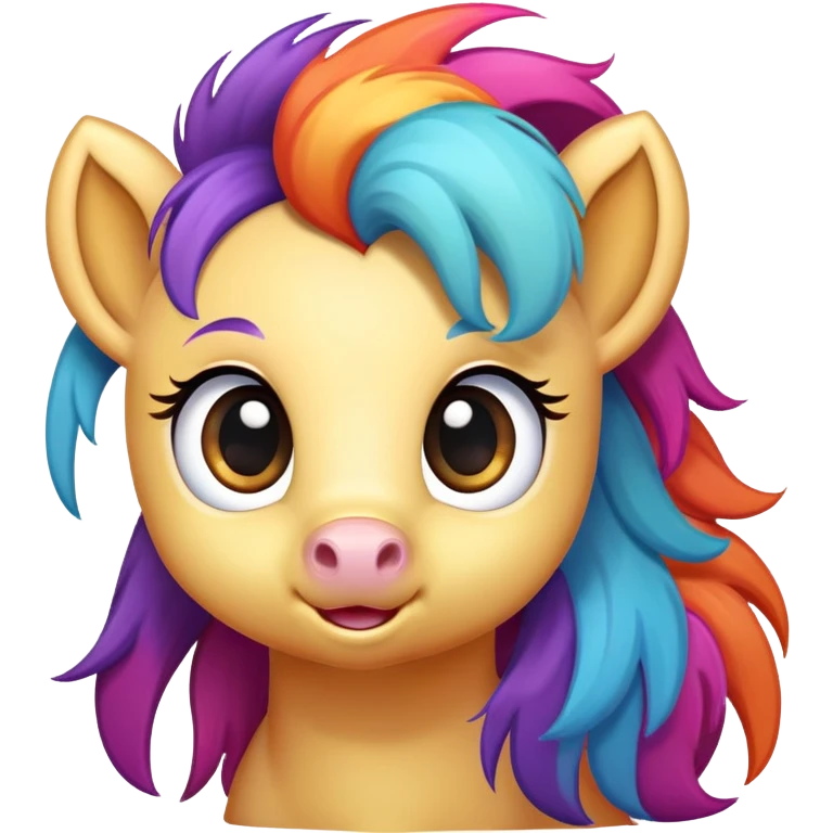 A cute cartoon pony with big eyes emoji