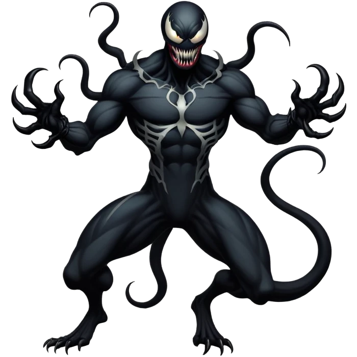 Fullbody Demiurge Venom-like shadowy god emoji