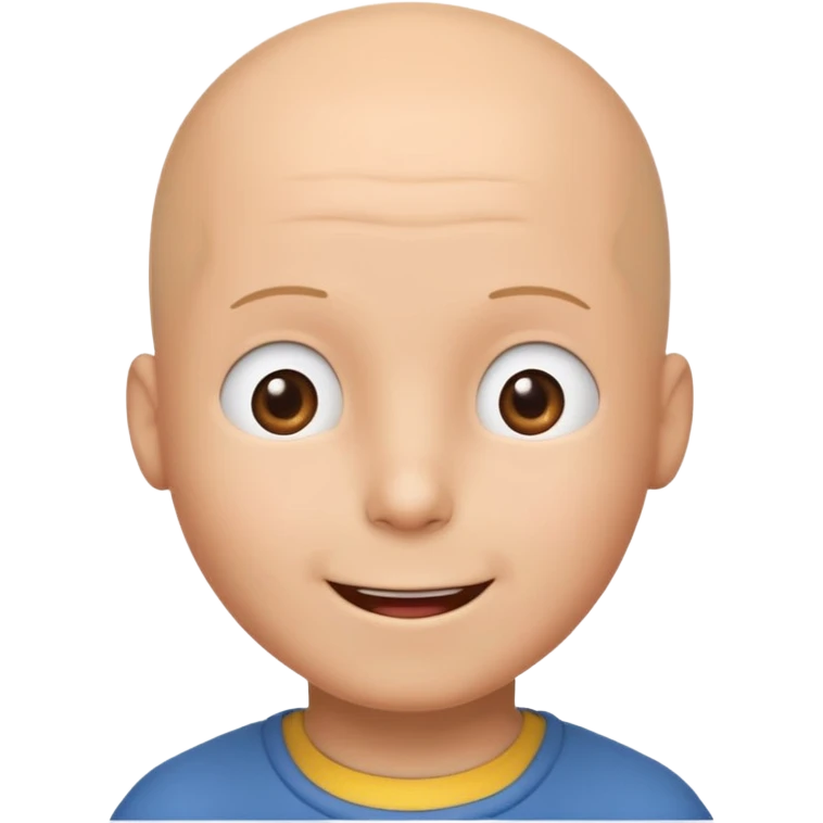GoAnimate style emoji of Caillou, simple cartoon look emoji