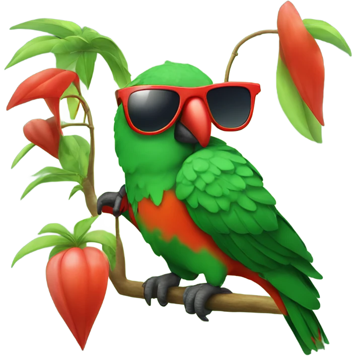 King parrot wearing sunglasses and umbrella  emoji