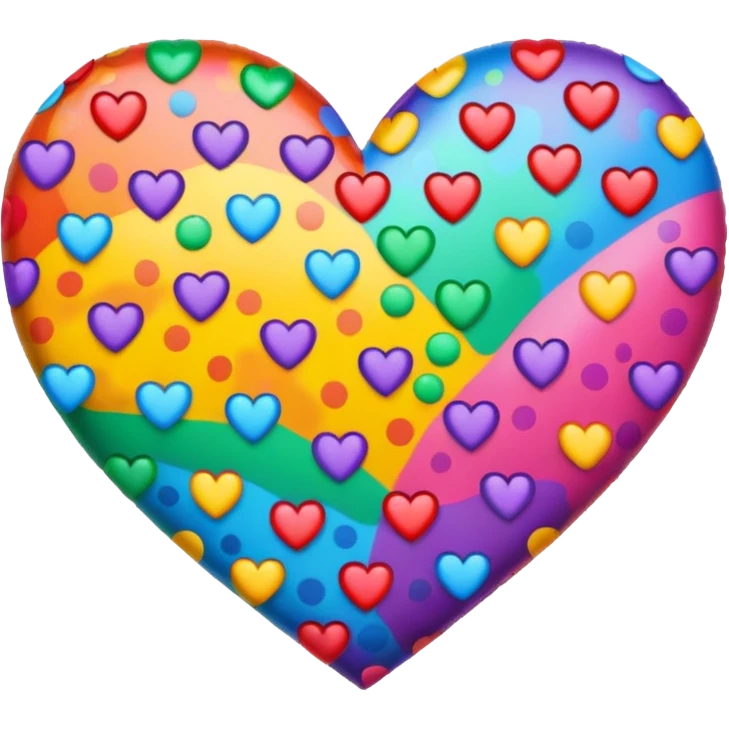 heart with rainbow cheetah print emoji