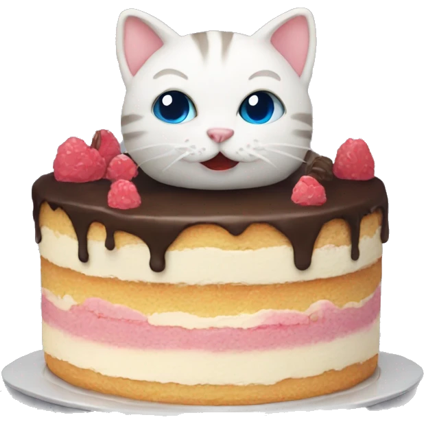 cat eat cake  emoji