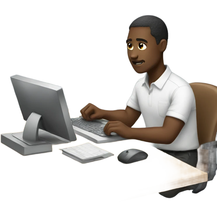 black man working emoji