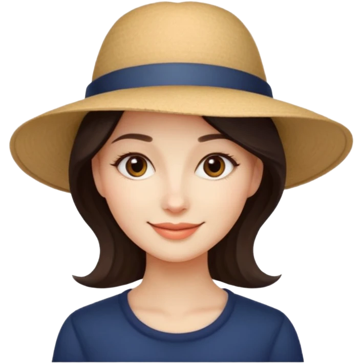 A realistic portrait of a woman wearing a stylish hat, soft shadows on her face, gentle smile, natural skin texture, cinematic lighting
 emoji
