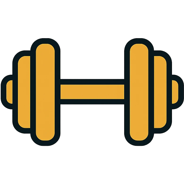gym icon in gold and black, classic style emoji