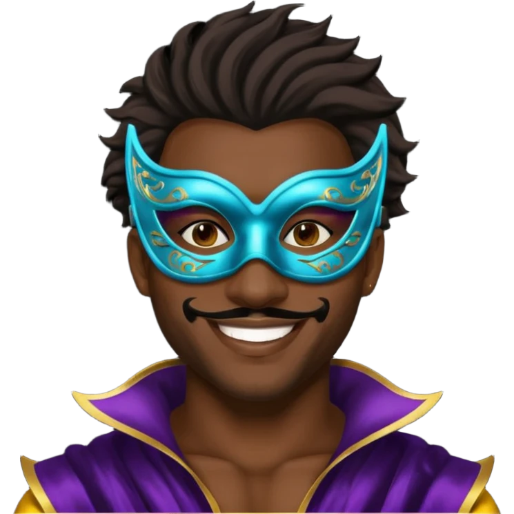masquerade masked black man emoji
