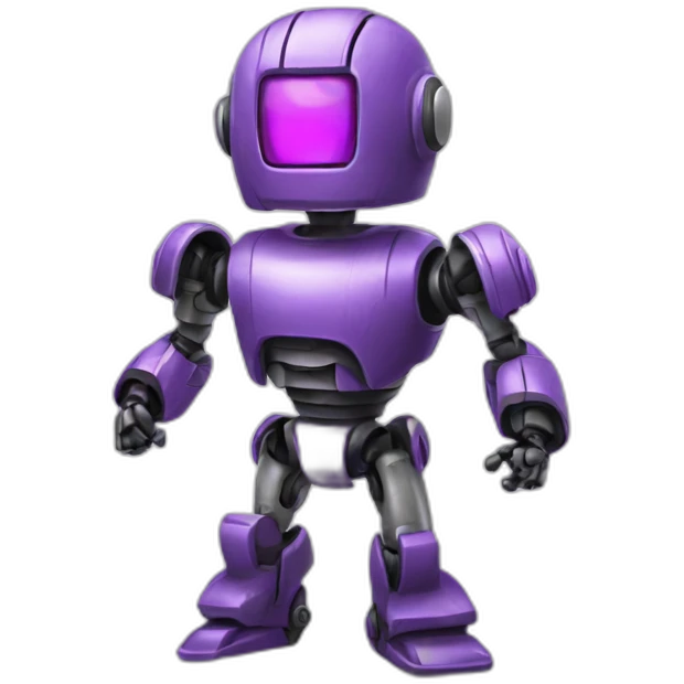 Fight robot purple emoji