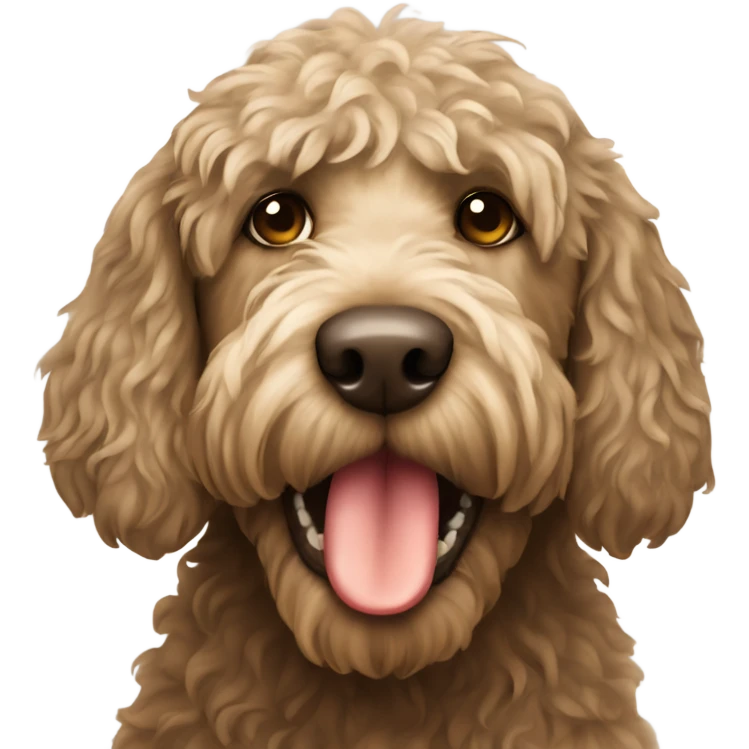 Labradoodle with a dirty mouth emoji