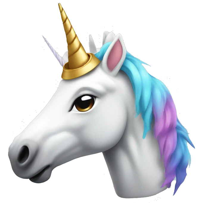 unicorn head wearing a cap emoji