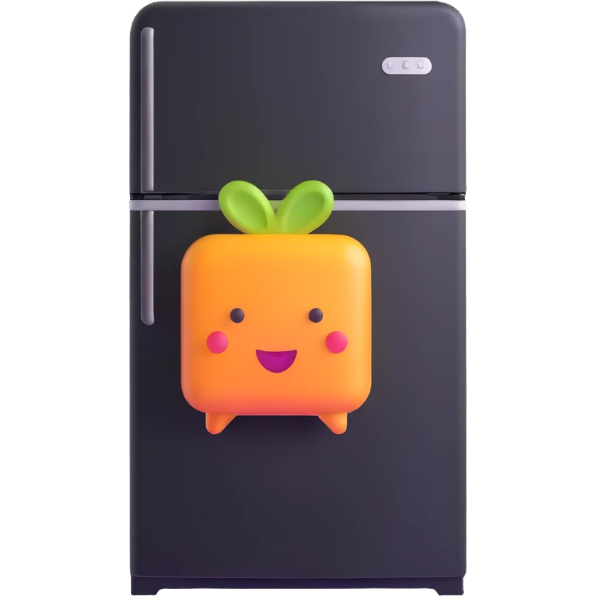 refrigerator with digital screen emoji